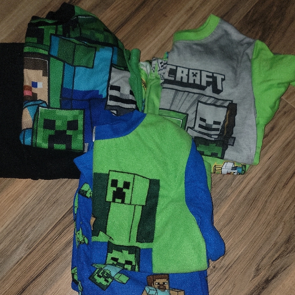 Vibrant Green and Blue Pajama Set with Gaming Print